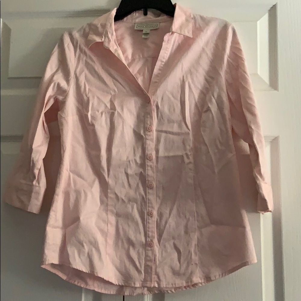 Pink quarter length button up